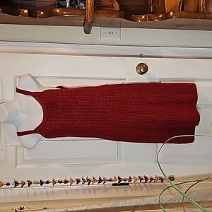 Sparkly Knit dress, red, tank style, M, stretchy, Great American Sportswear
